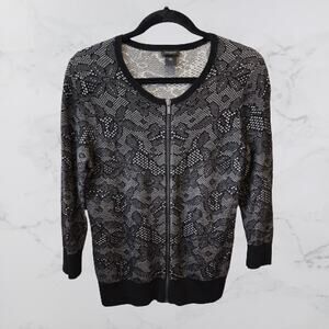 Ann Taylor Zip Up Sweater Medium